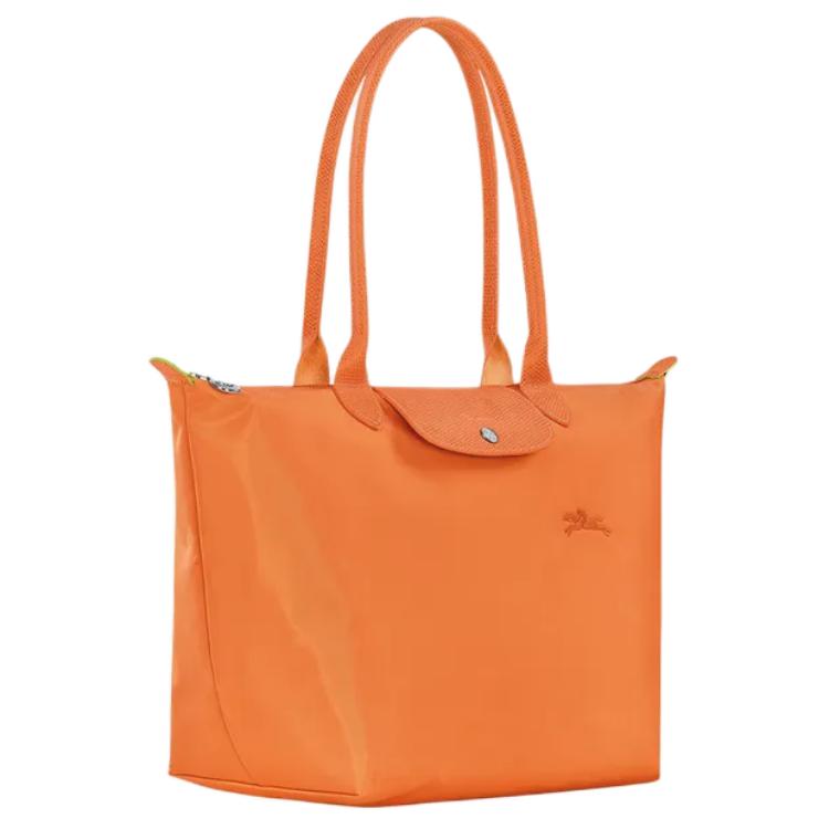LONGCHAMP Recycled Polyamide Canvas Dumpling Bag Handbag, Shoulder Bag Womens Orange