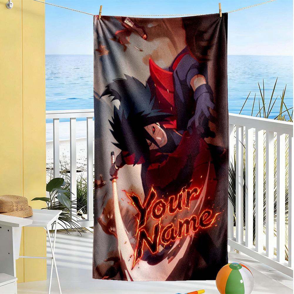 Naruto Character Personalized Name Beach Towel Super Soft Microfiber Quickdry Fabric