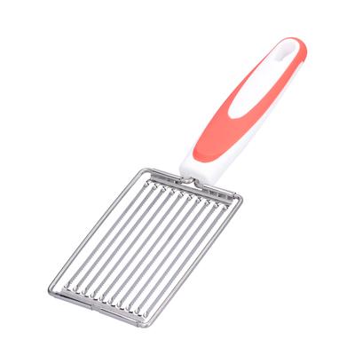Luncheon Meat Cutter Stainless Steel Tomato Ham Fruit Slicing Knife with Non Slip Handle(Orange )