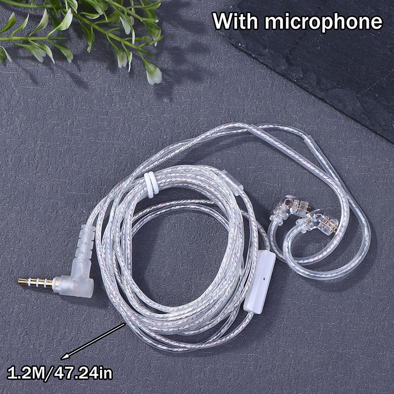 3,5-mm-2-Pin-In-Ear-Kopfhörer Kz Versilberte Kz-Kopfhörerkabel Upgrade-Kabel mit Mikrofon Kz-Kopfhörerkabel