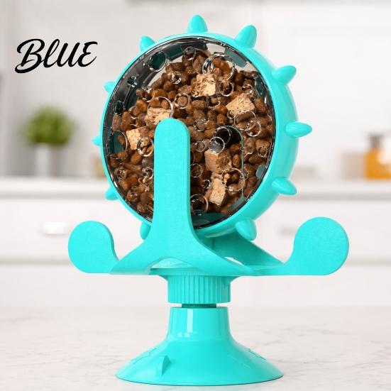 Cat Treat Toy Windmill Dispenser Interactive Rotating Food Dispenser Toy