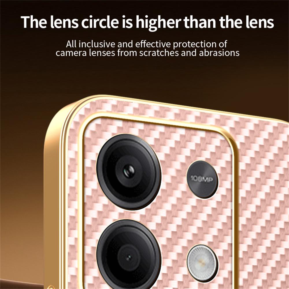 Für Xiaomi Redmi Note 13 5G Handyhülle Carbonfaser-texturierte galvanisierte TPU-Rückabdeckung