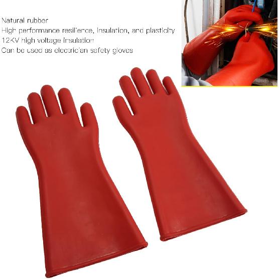 Electrical Insulated Lineman Rubber Gloves, Electrician High Voltage Hand Shape Waterproof Safety Protective Work Gloves 10000V Insulating for Man