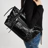 New Tote Bag Large Capacity Washed Retro Underarm Portable Pu Material Shoulder Bag