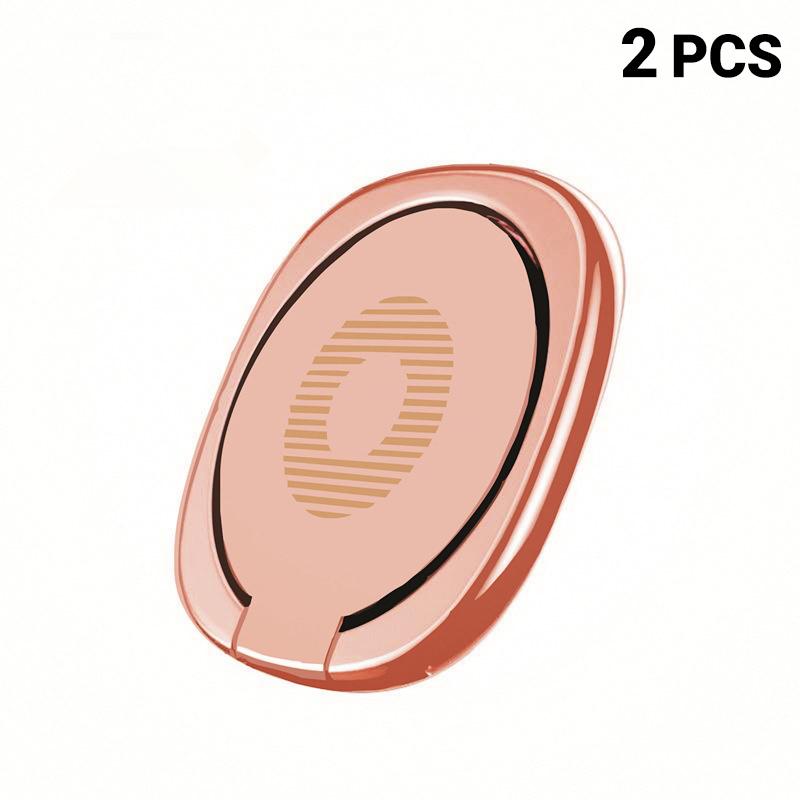 Metal Phone Finger Ring Holder 2Pcs 360° Rotation Strong Sticky Adhesive Anti-drop Stand for Smartphone Daily Carry