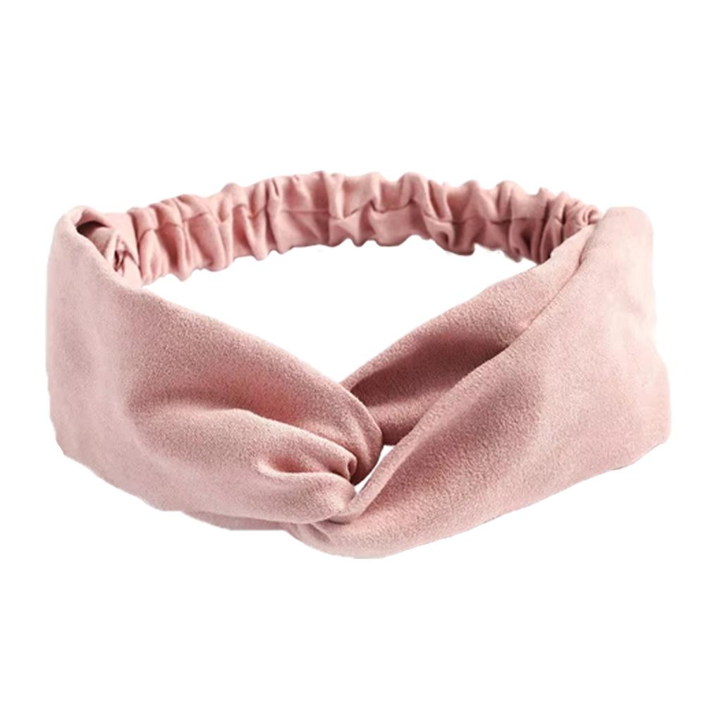 Solid Headbands for Women Twist Knotted Boho Suede HairYoga Workout Head Bands For  Sweet Bow Headwrap Vintage Hair Accessories
