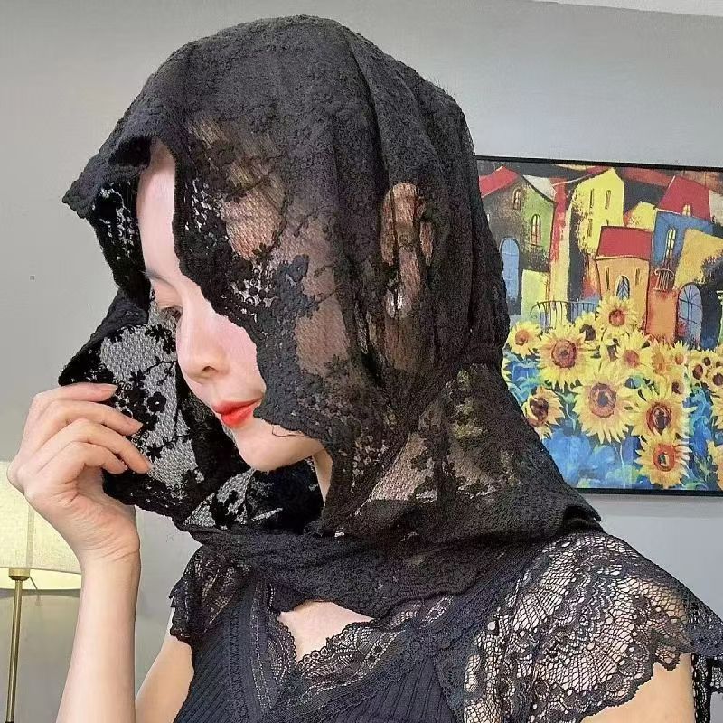 

Элегантная модная вышитая кружевная шапка, солнцезащитная шапка, универсальный стильный шарф, шапка для мужчин, женщин, детей, младенцев