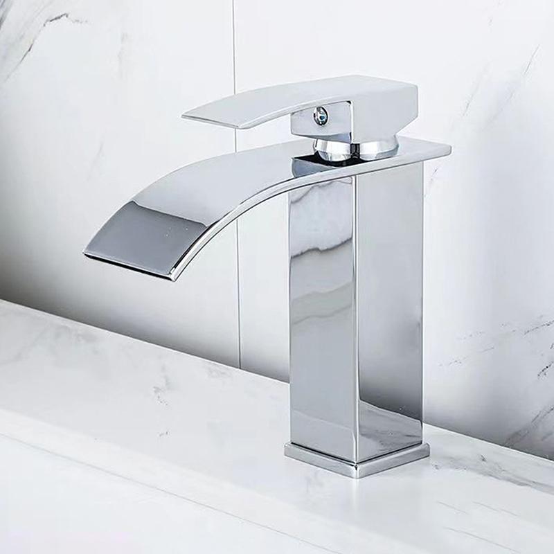 Смеситель для раковины в ванной комнате с плоским изливом, смеситель для горячей и холодной воды, накладной смеситель для раковины в ванной комнате