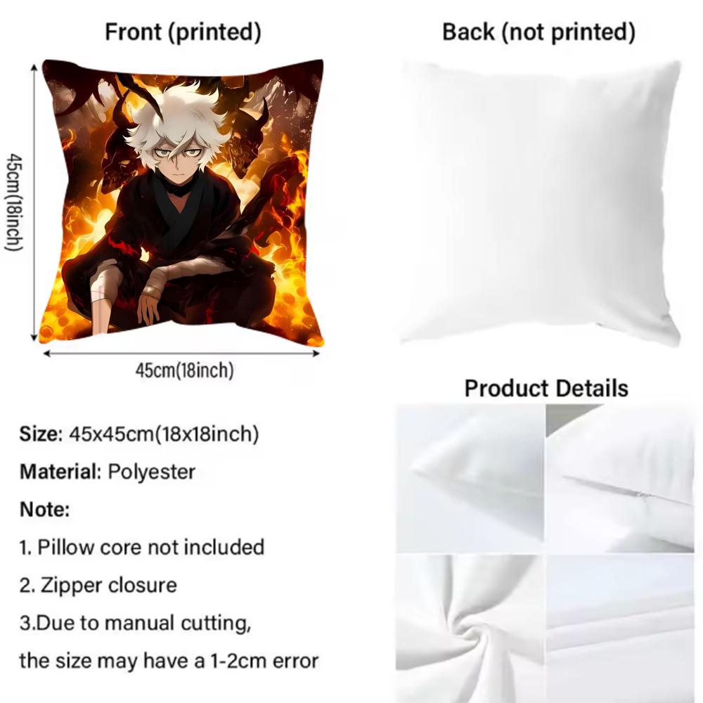 Hell's Paradise-Jigokuraku Anime Cushion Cover Pattern Printed Pillowcase for Living Room Sofa Cushion Cover & Bedroom Decor