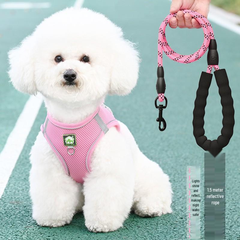 Breathable Reflective Pet Harness Vest with Leash for Cats & Dogs