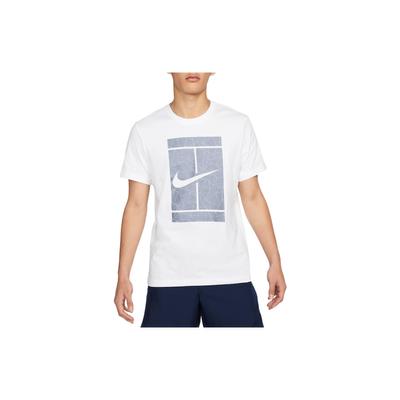 Large Logo Print Crew Neck Casual Short Sleeve T-Shirt Men Tops White DD8406-101
