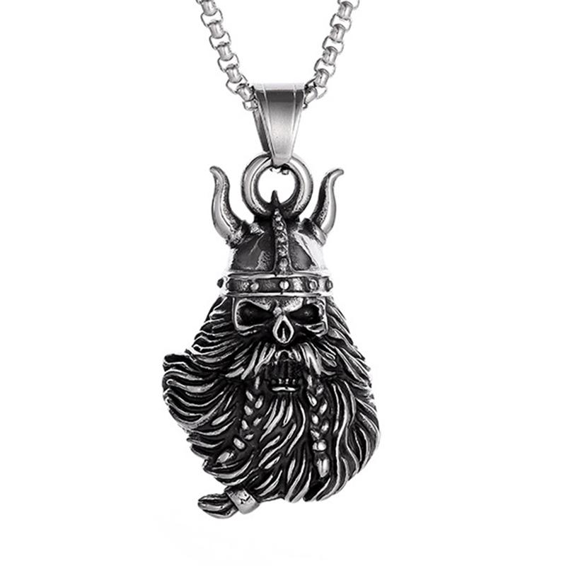 Vintage Stainless Steel Luck Bell Pendant Charm Riding Amulet Necklaces For Men Fashion Motorcycle Hip Hop Rock Party Jewelry