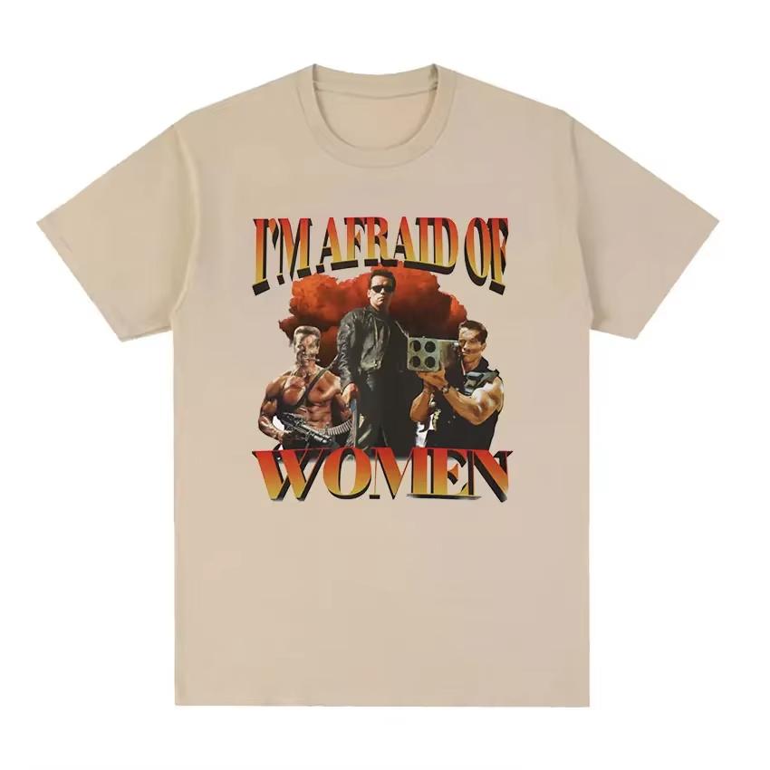 Im Afraid of Women Gym Retro Graphic T Shirt Unisexs Gothic Fashion Short Sleeve Tshirts Unisex Clothing Tshirt