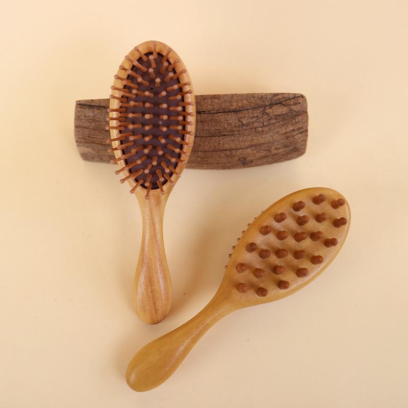 Air Cushion Comb Scalp Therapy Massage Comb Scalp Head Caring Natural Garapa Wooden Double-Sided Scraping Body Beautify Massager