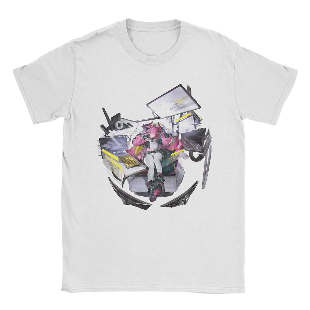 Printed Laevatain Arknights Endfield T Shirt For Unisex Cotton Tee Shirt Short Sleeve Clothes