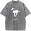 T-shirt unisexe vintage années 90 délavé vieilli T-shirts décontractés respirants unisexes T-shirt unisexe vintage années 90 délavé vieilli