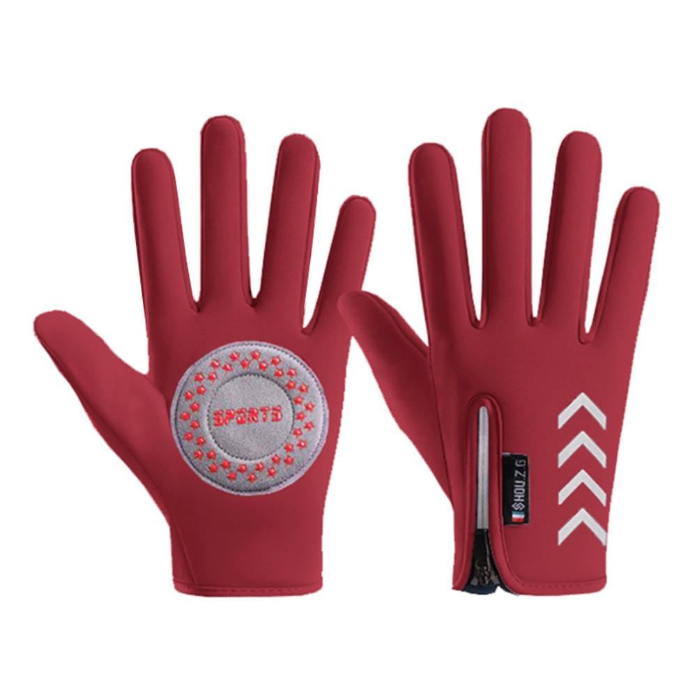 

with Zipper Warm Kids Gloves Non-Slip Bicycle Sports Mittens Kids Gift L красный