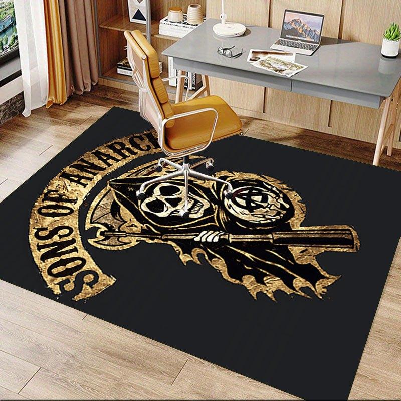 1pc Sons of Anarchy Themed Office Carpet Chair Mats - Durable Polyester Rug for Home Theater, Office, Dorm Room Decor - tA71