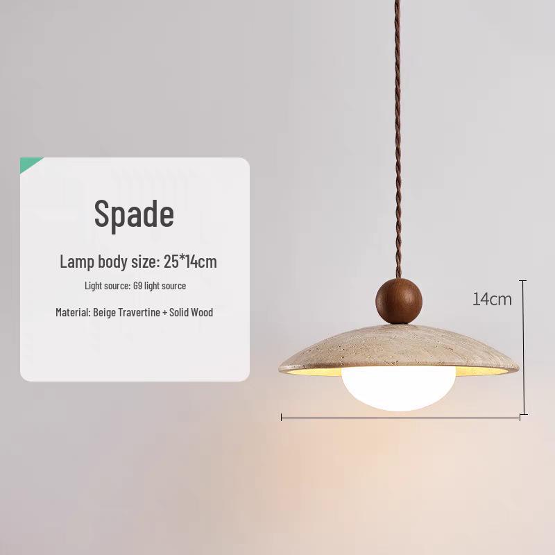 Yellow Travertine Pendant Light - Retro Cream Wabi-sabi Style for B&B, Restaurant, Bedroom, or Bedside.