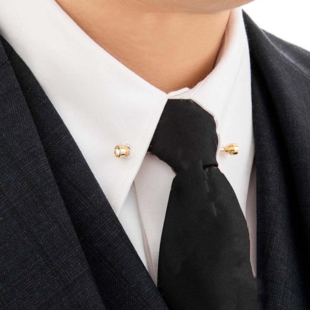 3 pcs Top Hat Design Tie Collar Needles Spiral Buckle Neckline Pins for Shirt  Women