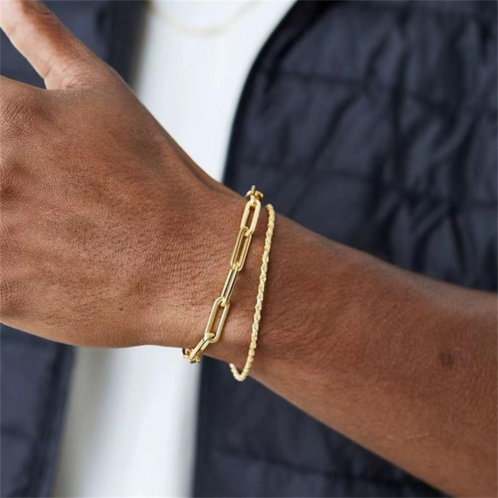 Multilayer Titanium Steel Chain Bracelet Men Gold Color Twist Chain Stainless Steel Bracelet Party Jewelry Bracelet For Women