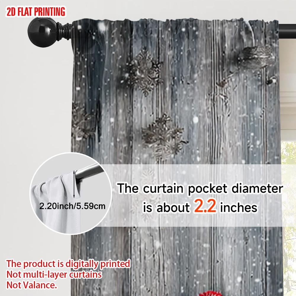 Plane Printing Curtains Festive Snowman Christmas Tree Versatile Polyester Without Rod Use Semi Sheer Set Of 2 Made