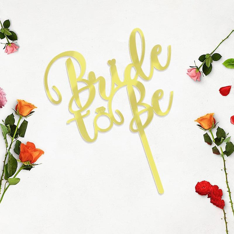 

Silvery Glitter Bride To Be Cake Topper - Perfect For Bridal Showers, Engagements & Bachelorette Parties золотой