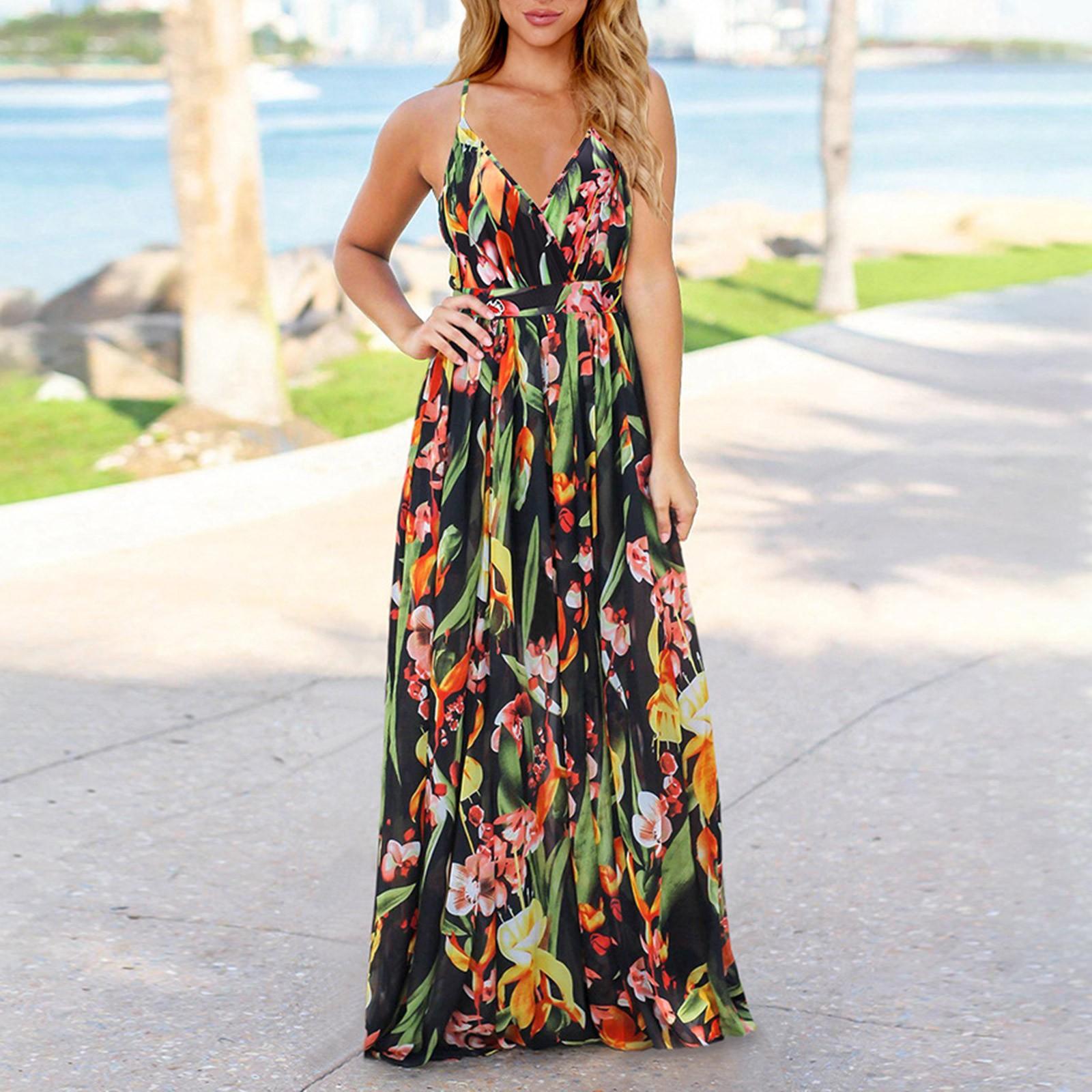 Летнее платье Платье Женское платье Пляжная юбка Юбка с поясом и принтом Платье — фото 4