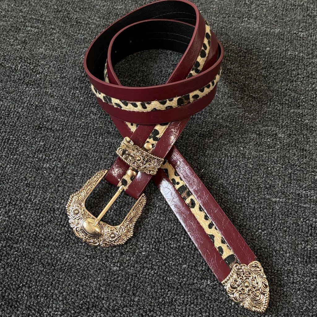 

Брендовый женский ремень из ПУ кожи с золотой пряжкой для повседневной моды и ретро-стиля