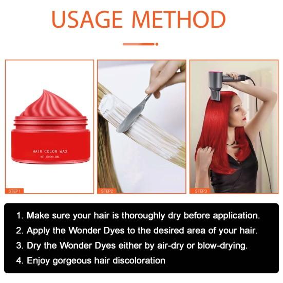 30ml Hair Color Wax Disposable Fast Molding Multiple Colors Natural Hair Styling Wax for Adult