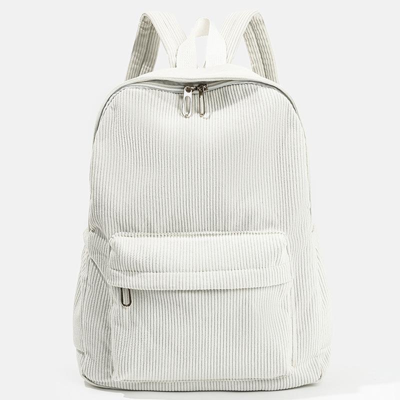 A Versatile Schoolbag for Primary and Secondary School Students, Featuring A Large Capacity of Corduroy and A College-style Backpack Casually