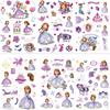 Little Princess Sofia Jigsaw Puzzle Stickers - 8 Sheets, Cartoon Character, Self-Adhesive, Waterproof.