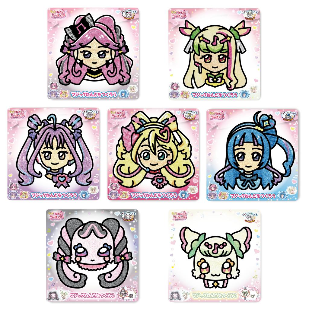 Nobu Company Kimi to Idol Magic Clay Set of 7 Kyun PreCure (Cure Idol/Cure Ink/Cure Kyun/Cure Zkyuun/Cure Kiss/Purirun/Meloron) KIP1233-SET