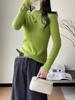 Women's Seamless Wool Pullover: Half-High Collar, Long Sleeve, Solid Color - Autumn/Winter Knit Sweater 