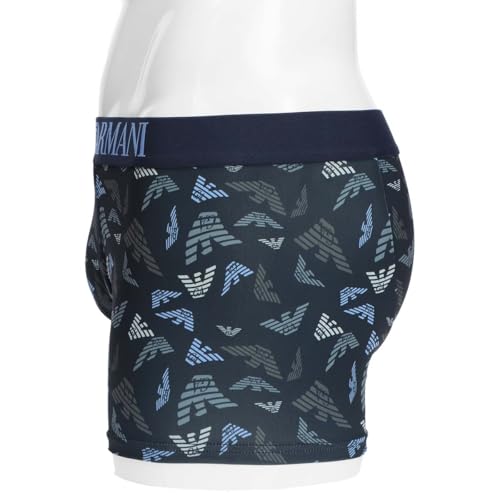 Emporio Armani ALL OVER PRINTED MICROFIBER Boxer Shorts, Front Closure, EU Size, Men's, Brand Name Underwear, 54095350, M (EU Size), Size 16 (Red)