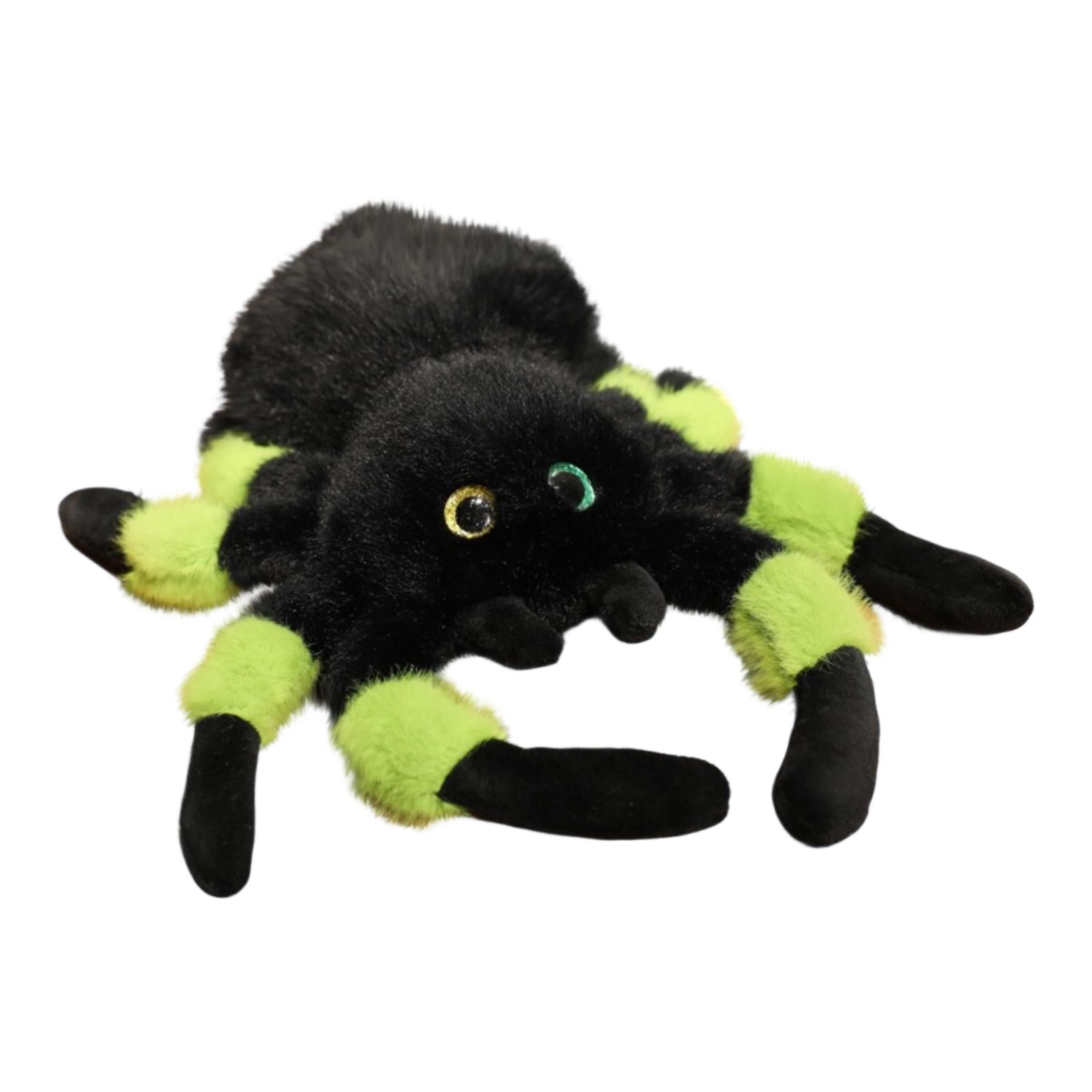 

Plush Spider Toy Soft Stuffed Animal Realistic Eight Legged Spider Plushie Gift for Kids and Collectors Indoor Decoration One Size зелений