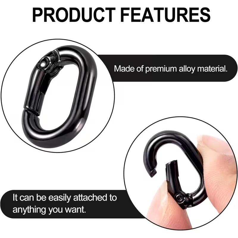 10Pcs/Lot Metal Oval Ring Spring Clasps Openable Carabiner Keychain Bag Clips Hook Dog Chain Buckles Connector For Diy Jewelry
