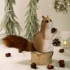 Realistic Foam Squirrel Hanging Ornament Christmas Tree Decor Woodland Animal Figurine with Faux Fur Tail Pine Cone Home Decor