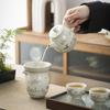 High-end landscape Ru kiln Kung Fu tea set, a complete set of teapot cover bowl teacup activities, holiday business gifts