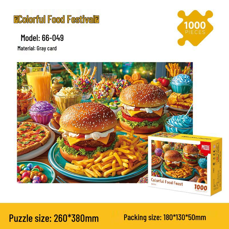 1000-Piece Cartoon Jigsaw Puzzle for Adults and Kids - Challenging Educational Stress Relief Toy Gift