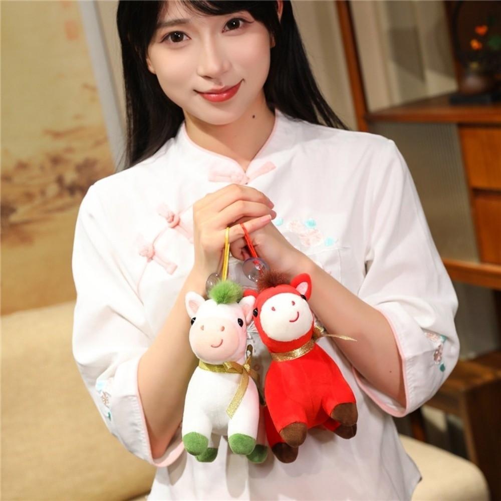 Mascot Dolls Lucky Horse Plush Toys Cute Zodiac Pony Figurine Chinese New Year