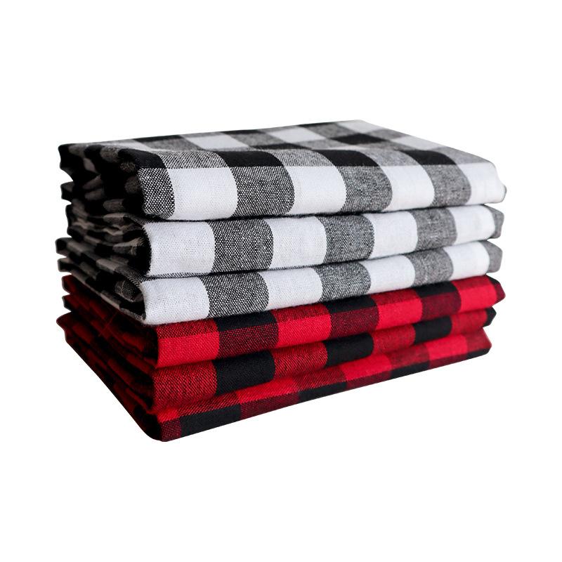 4PCS 30 x45cm 100% Cotton Washable Fabric Handmade soft Cloth Napkins Versatile  Lattice Square Tea Towel for Dinner Kitchen and Parties Decor