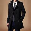 Men's Mid-Length Wool Coat: Autumn/Winter 2023 Thickened Windbreaker with Velvet Lining
