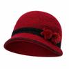 Warm Middle-aged Elderly Bucket Hat Windproof Knit Basin Cap Gift Floral Decor Hat  Outdoor