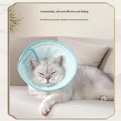 Soft Fabric Pet Cone Collar Chinese Traditional Style Comfortable Adjustable Surgery Protection for Cat Dog Breathable Sponge
