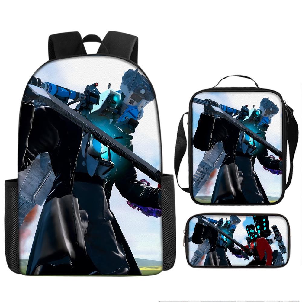 Zaino Spoof Skibidi Toilet Man Zaino Scuola Elementare Borsa Astuccio