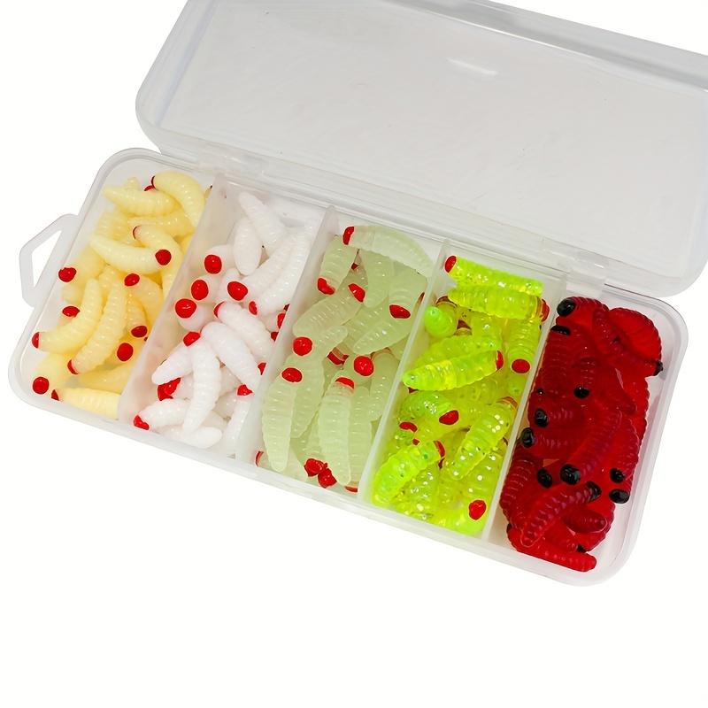 Verme Larva in Silicone Morbido Verme di Pane Artificiale Morbido Esche da Pesca Esche Verme Esche da Pesca Verme