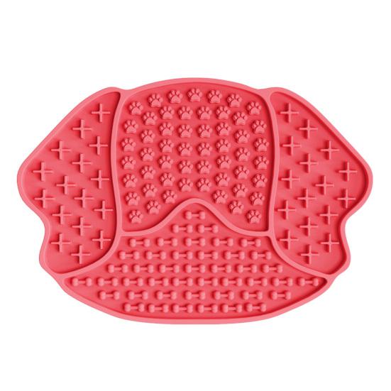 Pet Slow Food Mat with Strong Suction Cup, Puppy Head Design Pet Feeding Mat, Dog Slow Eating Bowl Accessory for Prevent Choking Anxiety Relief