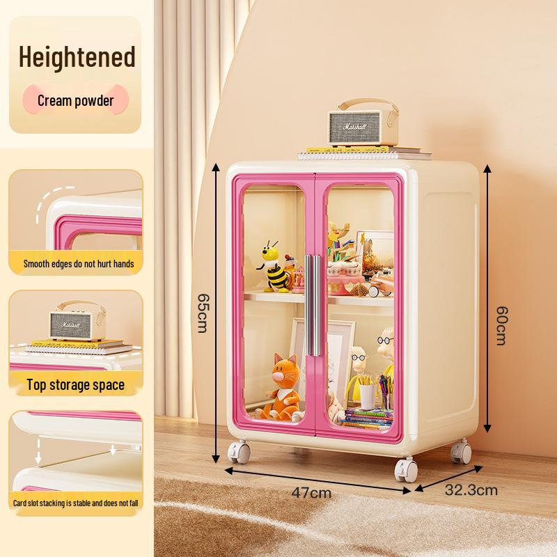Movable Storage Cabinet for Living Room & Bedroom - Accommodates Toys, Snacks, Clothes