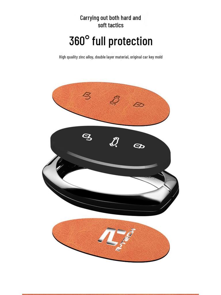 Roewe R7/F7 2023 Premium Schlüsselhülle - Fernbedienungsschale & Schnalle für 22 Modell